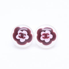 CHANEL シャネル ココマーク ピアス 重量約1.71g 04S刻印 カメリア クリア 樹脂系 両耳用 美品 中古 4a005153