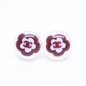 CHANEL シャネル ココマーク ピアス 重量約1.71g 04S刻印 カメリア クリア 樹脂系 両耳用 美品 中古 4a005153