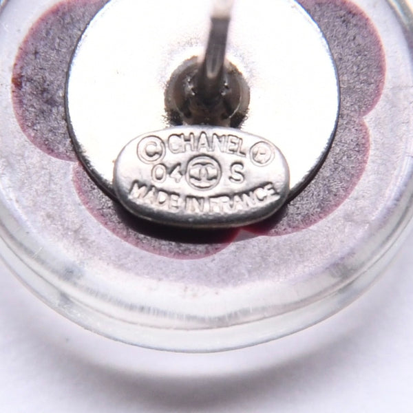 CHANEL シャネル ココマーク ピアス 重量約1.71g 04S刻印 カメリア クリア 樹脂系 両耳用 美品 中古 4a005153
