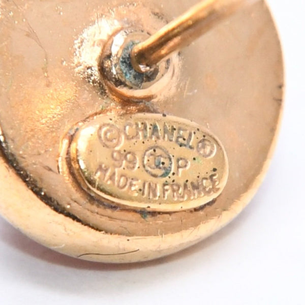 CHANEL シャネル ココマーク ピアス 重量約2.58g 99P刻印 ゴールド ブラウン GP メタル 樹脂系 両耳用 美品 中古 4a005145