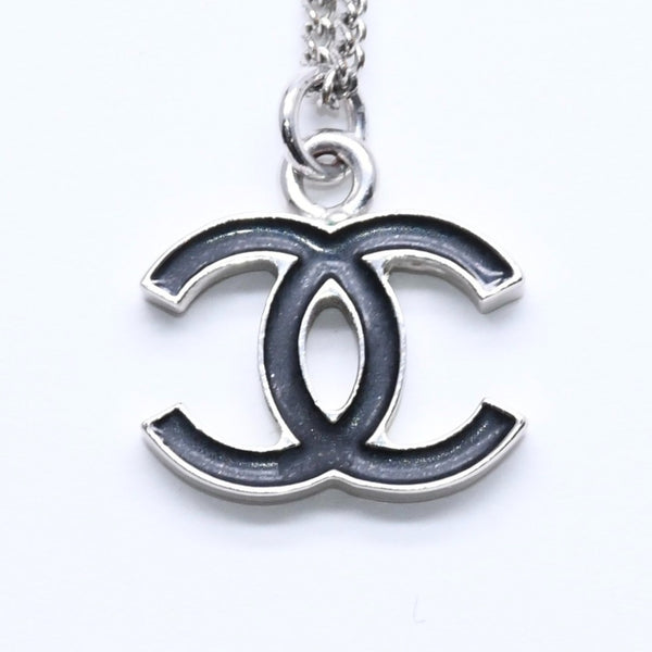 CHANEL シャネル ネックレス ココマーク ブラック シルバー 05V刻印 重量約5.64g 美品 中古 4a005152
