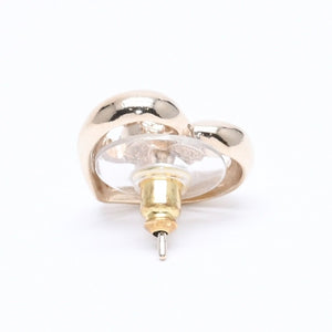 極美品 CHANEL シャネル ピアス ハート ココマーク 両耳 23C刻印 GP ラインストーン ゴールド金具 中古 4a005158