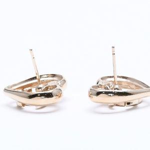 極美品 CHANEL シャネル ピアス ハート ココマーク 両耳 23C刻印 GP ラインストーン ゴールド金具 中古 4a005158