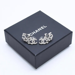 新品同様 CHANEL シャネル ピアスカフ 両耳 ココマーク＆NO5 B23P刻印 メタル ラインストーン 4.5g シルバー金具 中古 4a005155