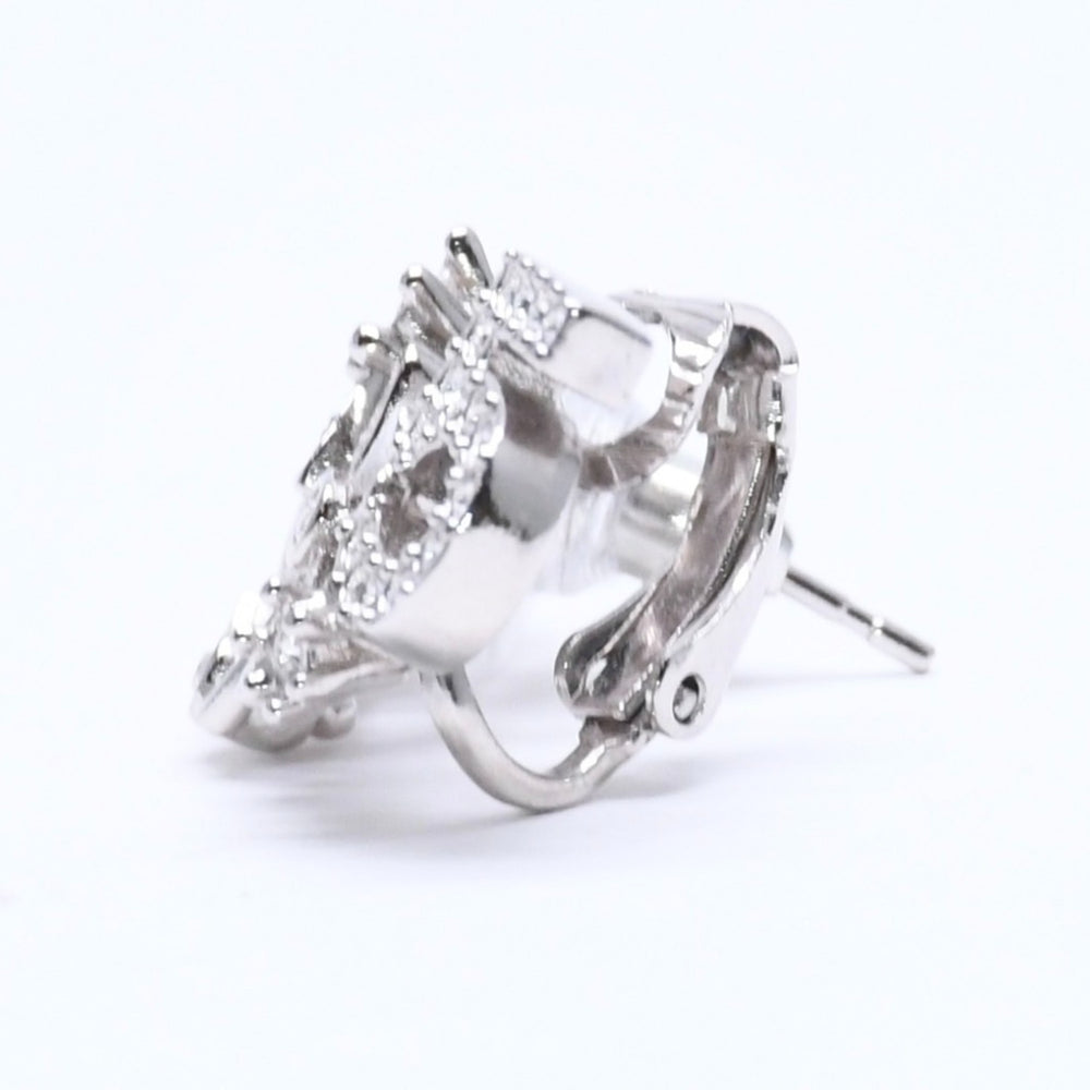 Like new CHANEL earrings cuff both ears here mark & ​​NO5 B23P stamp metal rhinestone 4.5g silver hardware used 4a005155