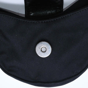 FENDI Handbag Mini Croissant Mini Mamma Pouch Accessory Case Cotton Jersey Leather Black Silver Hardware 2321 Good Condition Used 4a004857