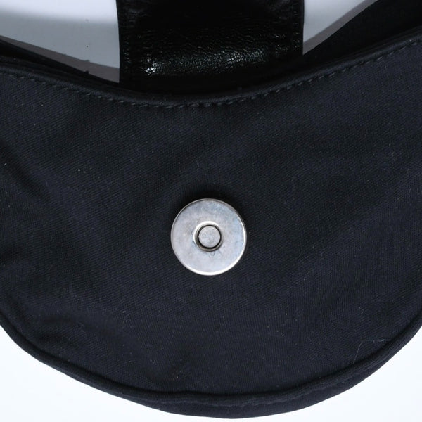 FENDI Handbag Mini Croissant Mini Mamma Pouch Accessory Case Cotton Jersey Leather Black Silver Hardware 2321 Good Condition Used 4a004857