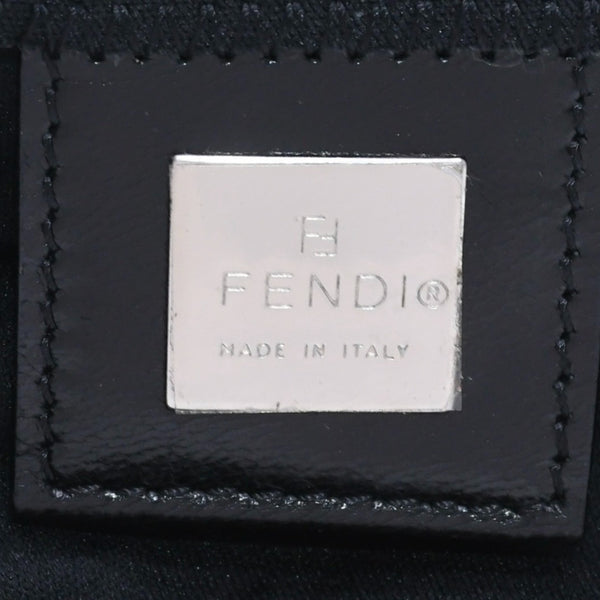FENDI Handbag Mini Croissant Mini Mamma Pouch Accessory Case Cotton Jersey Leather Black Silver Hardware 2321 Good Condition Used 4a004857