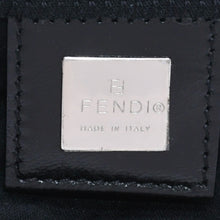 Load image into Gallery viewer, FENDI フェンディ ハンドバッグ ミニクロワッサン ミニマンマポーチ 小物入れ コットンジャージー レザー ブラック シルバー金具 2321 美品 中古 4a004857