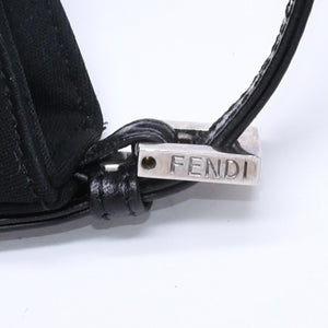 FENDI Handbag Mini Croissant Mini Mamma Pouch Accessory Case Cotton Jersey Leather Black Silver Hardware 2321 Good Condition Used 4a004857