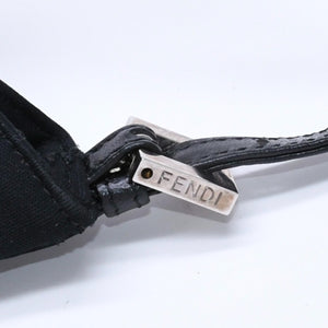FENDI Handbag Mini Croissant Mini Mamma Pouch Accessory Case Cotton Jersey Leather Black Silver Hardware 2321 Good Condition Used 4a004857