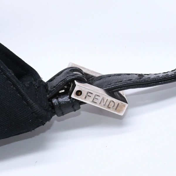 FENDI Handbag Mini Croissant Mini Mamma Pouch Accessory Case Cotton Jersey Leather Black Silver Hardware 2321 Good Condition Used 4a004857