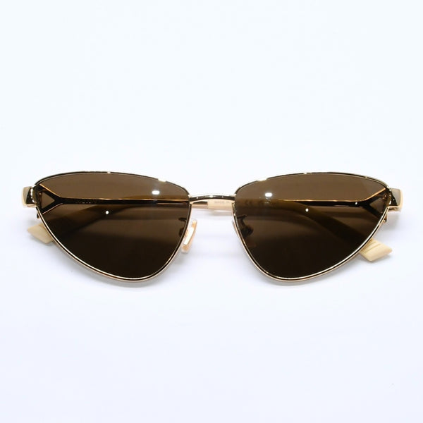 極美品 BOTTEGAVENETA ボッテガヴェネタ サングラス アイウェア BV1186S 002 サイズ59□16-140 ブラック ゴールド アイボリー 中古 4a005109