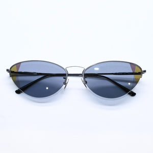 BOTTEGAVENETA ボッテガヴェネタ ハーフリム サングラス アイウェア BV0245S 001 サイズ60□17-140 イントレチャート 美品 中古 4a005212
