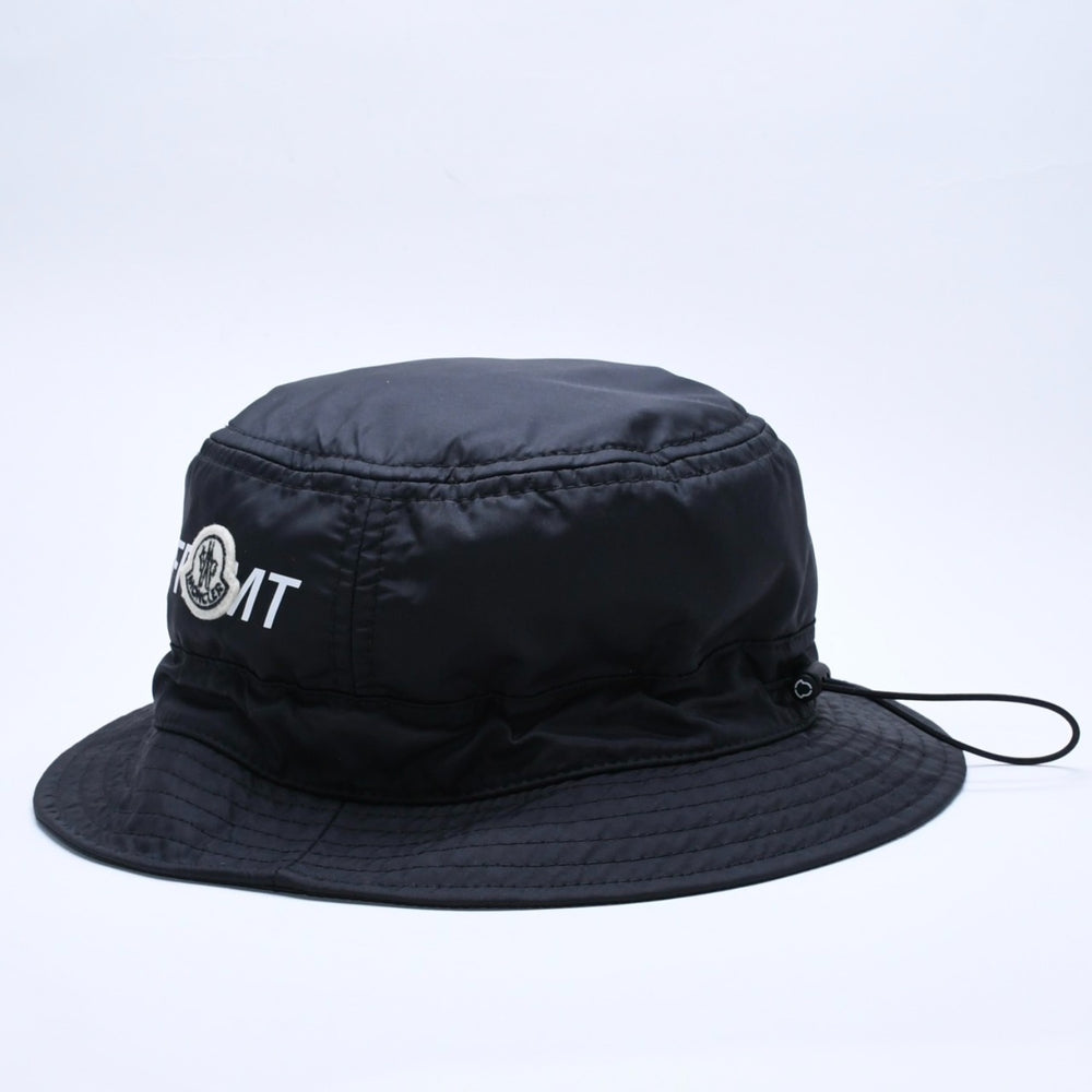 極美品 MONCLER モンクレール FRAGMENT フラグメント バケットハット ハット ブラック サイズL 中古 4a005219