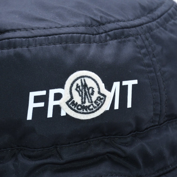 極美品 MONCLER モンクレール FRAGMENT フラグメント バケットハット ハット ブラック サイズL 中古 4a005219