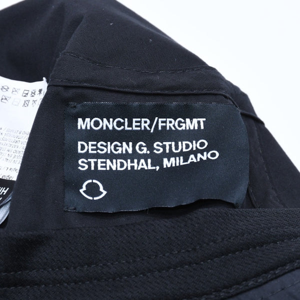 極美品 MONCLER モンクレール FRAGMENT フラグメント バケットハット ハット ブラック サイズL 中古 4a005219