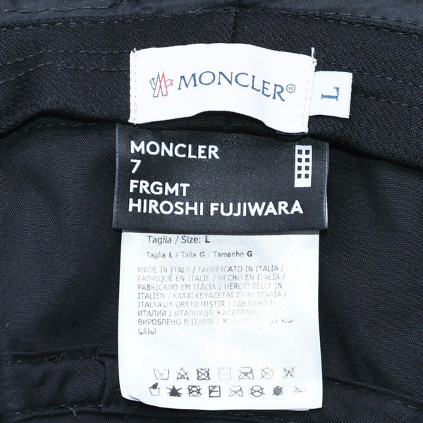 極美品 MONCLER モンクレール FRAGMENT フラグメント バケットハット ハット ブラック サイズL 中古 4a005219