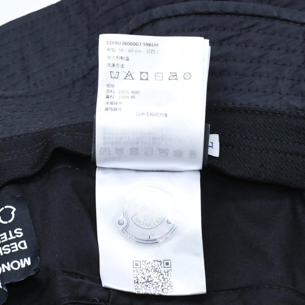 極美品 MONCLER モンクレール FRAGMENT フラグメント バケットハット ハット ブラック サイズL 中古 4a005219