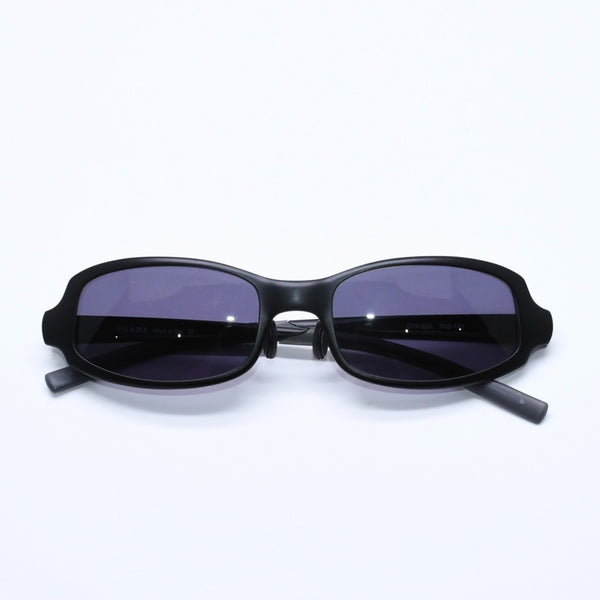 極美品 PRADA プラダ スクエア サングラス アイウェア SPR68A 7AB-1A1 メタル プラスチック ブラック 中古 4a005169