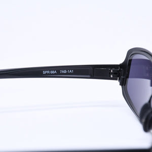 極美品 PRADA プラダ スクエア サングラス アイウェア SPR68A 7AB-1A1 メタル プラスチック ブラック 中古 4a005169