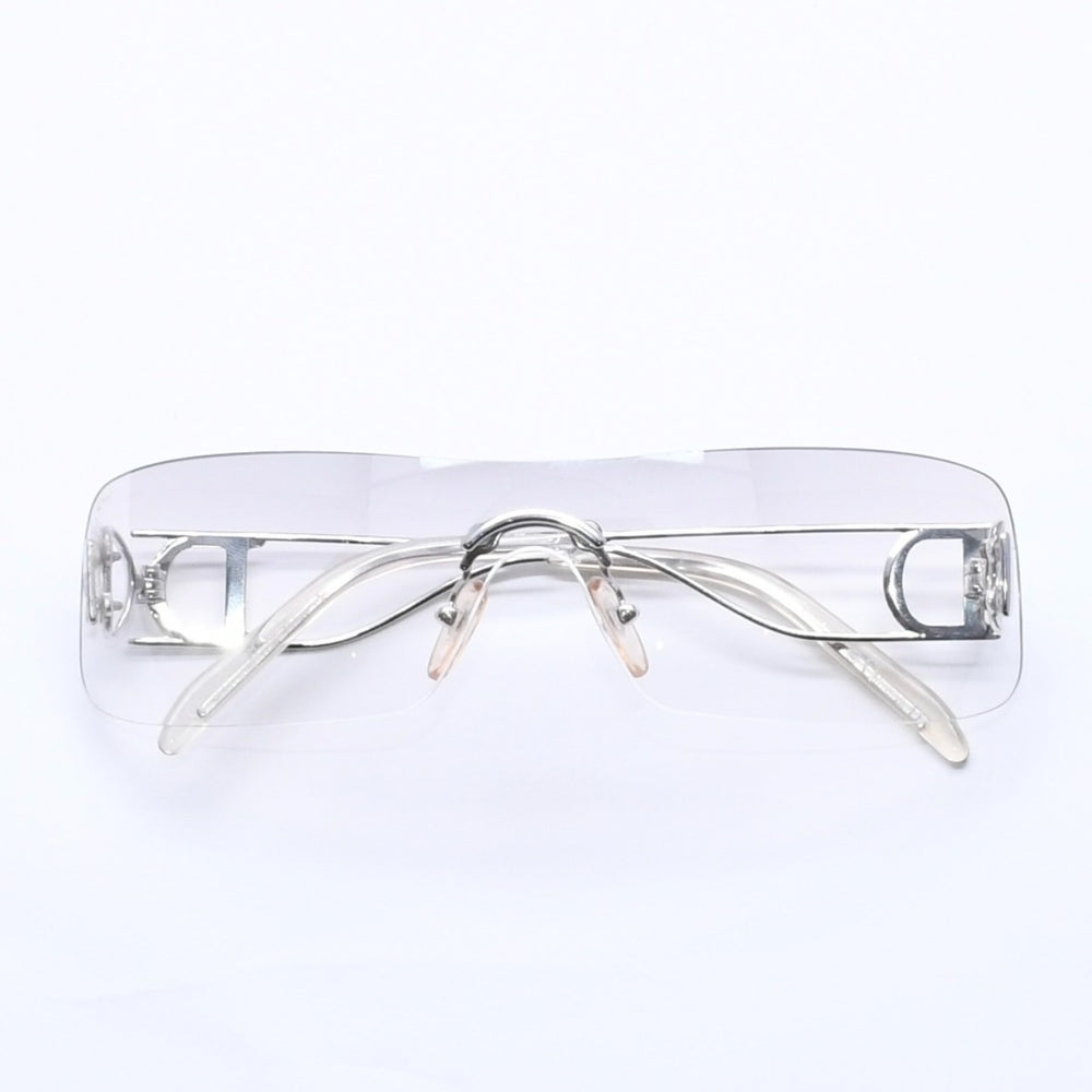 Christian Dior クリスチャンディオール MISS DIORELLA/N リムレスサングラス 22GHY サイズ125 シールド グレー シルバー 良品 中古 4a005018