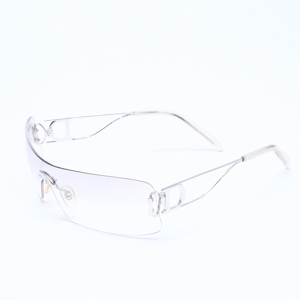 Christian Dior クリスチャンディオール MISS DIORELLA/N リムレスサングラス 22GHY サイズ125 シールド グレー シルバー 良品 中古 4a005018