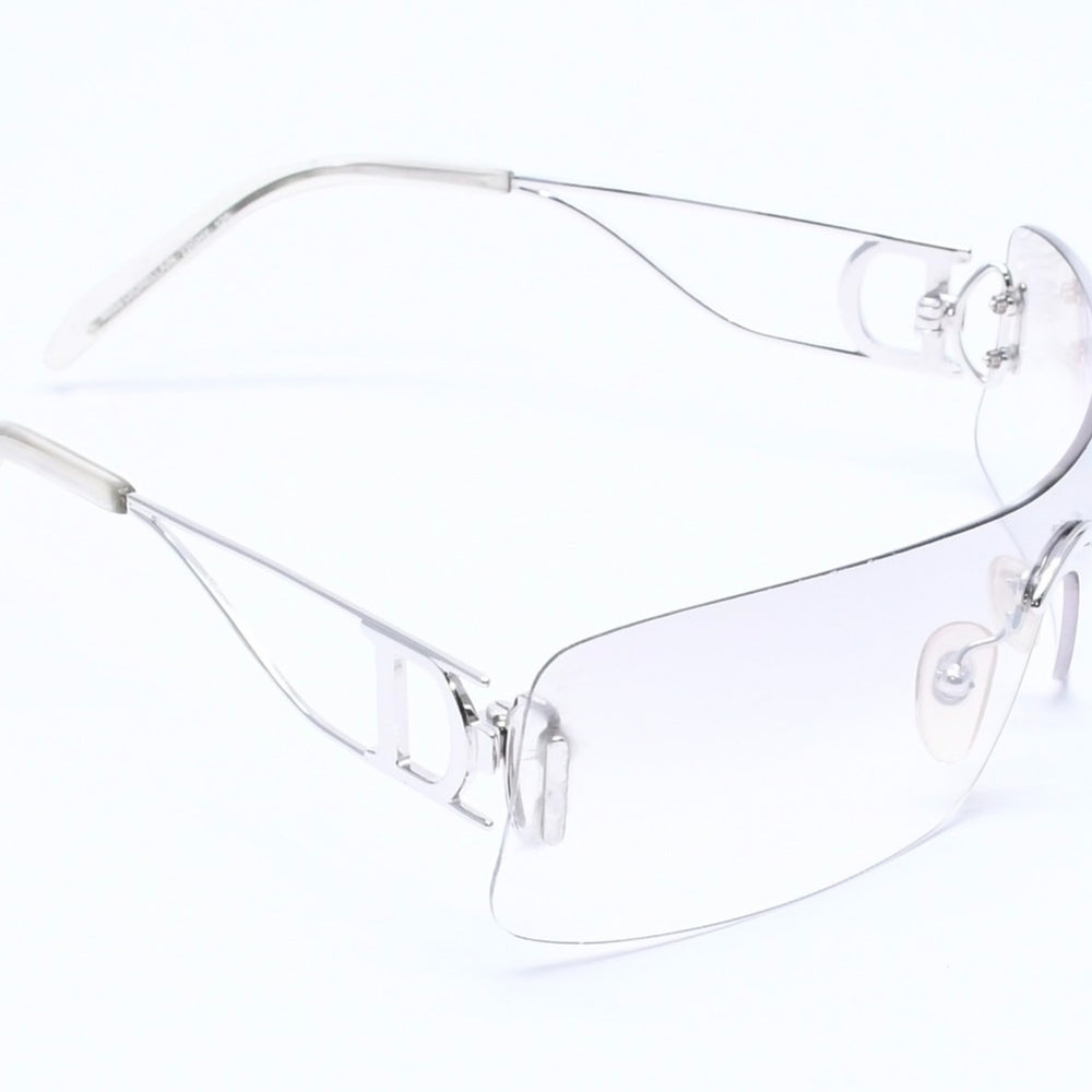 Christian Dior MISS DIORELLA/N Rimless Sunglasses 22GHY Size 125 Shield Gray Silver Good Used 4a005018
