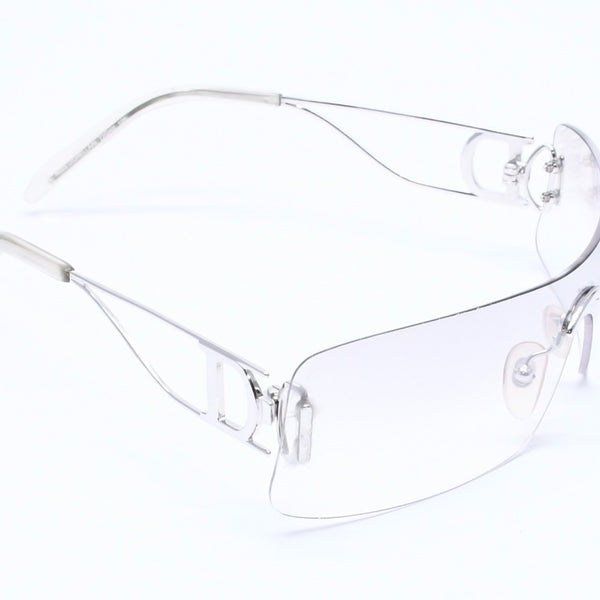 Christian Dior クリスチャンディオール MISS DIORELLA/N リムレスサングラス 22GHY サイズ125 シールド グレー シルバー 良品 中古 4a005018