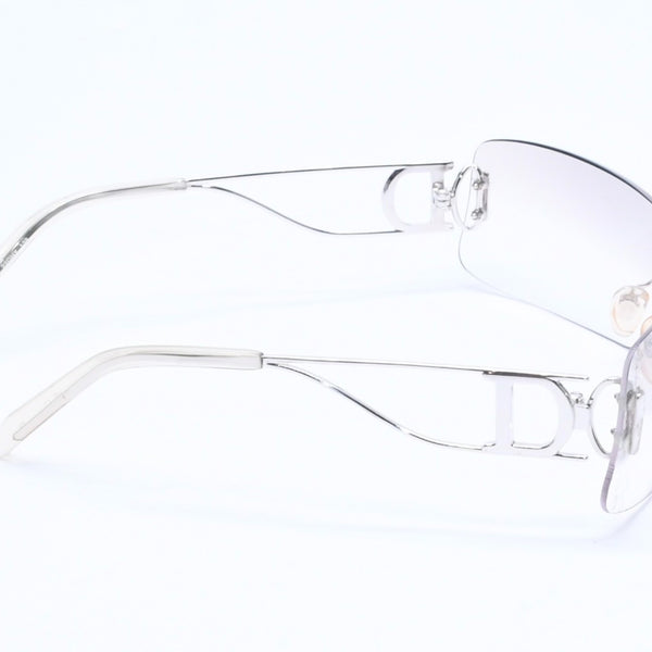 Christian Dior クリスチャンディオール MISS DIORELLA/N リムレスサングラス 22GHY サイズ125 シールド グレー シルバー 良品 中古 4a005018
