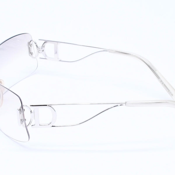 Christian Dior クリスチャンディオール MISS DIORELLA/N リムレスサングラス 22GHY サイズ125 シールド グレー シルバー 良品 中古 4a005018