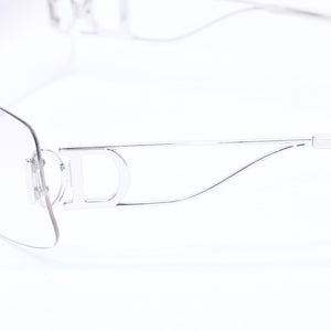 Christian Dior クリスチャンディオール MISS DIORELLA/N リムレスサングラス 22GHY サイズ125 シールド グレー シルバー 良品 中古 4a005018