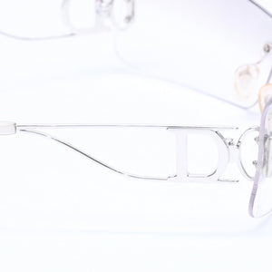 Christian Dior クリスチャンディオール MISS DIORELLA/N リムレスサングラス 22GHY サイズ125 シールド グレー シルバー 良品 中古 4a005018