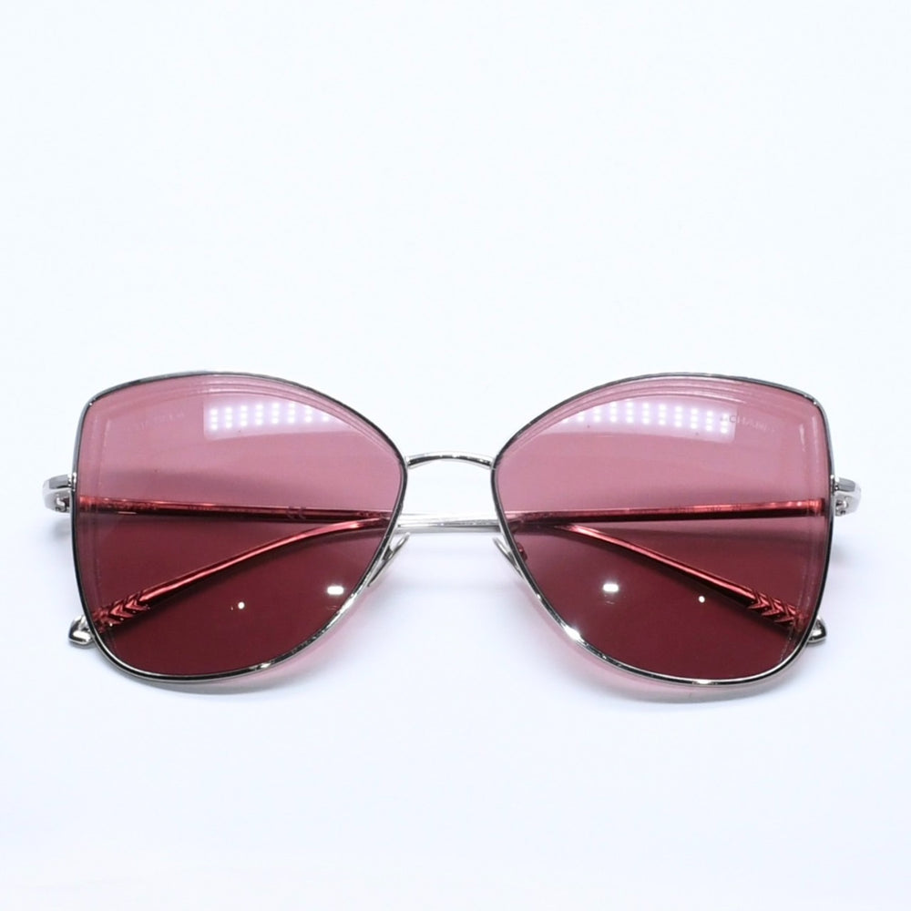 CHANEL シャネル サングラス アイウェア 4253 c.124/0H サイズ59□15 140 ココマーク シルバーワインレッド 美品 中古 4a005071