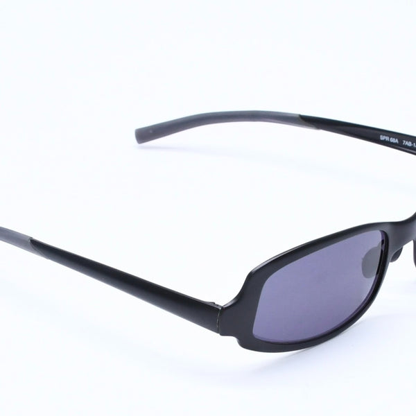 極美品 PRADA プラダ スクエア サングラス アイウェア SPR68A 7AB-1A1 メタル プラスチック ブラック 中古 4a005169