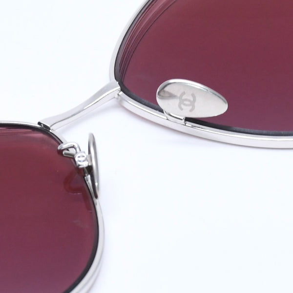 CHANEL Sunglasses Eyewear 4253 c.124/0H Size 59□15 140 Coco Mark Silver Wine Red Good Condition Used 4a005071