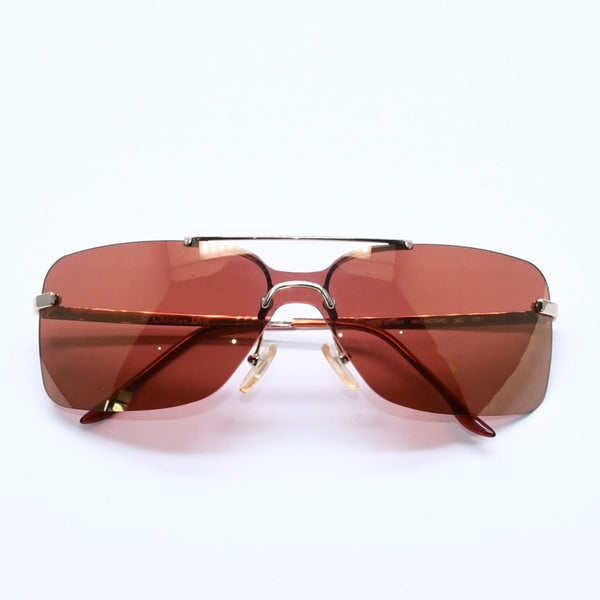 Very Good Condition Christian Dior MINI MOTARD Rimless Sunglasses Eyewear 36C Size 125 Red Gold Used 4a005005