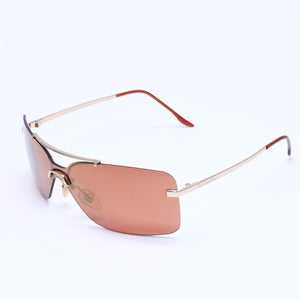 Very Good Condition Christian Dior MINI MOTARD Rimless Sunglasses Eyewear 36C Size 125 Red Gold Used 4a005005