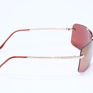 Very Good Condition Christian Dior MINI MOTARD Rimless Sunglasses Eyewear 36C Size 125 Red Gold Used 4a005005