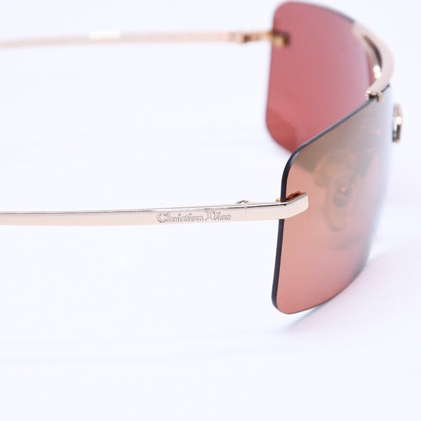 Very Good Condition Christian Dior MINI MOTARD Rimless Sunglasses Eyewear 36C Size 125 Red Gold Used 4a005005