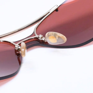 Very Good Condition Christian Dior MINI MOTARD Rimless Sunglasses Eyewear 36C Size 125 Red Gold Used 4a005005
