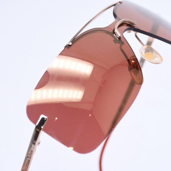 Very Good Condition Christian Dior MINI MOTARD Rimless Sunglasses Eyewear 36C Size 125 Red Gold Used 4a005005