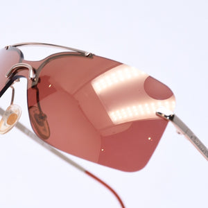 Very Good Condition Christian Dior MINI MOTARD Rimless Sunglasses Eyewear 36C Size 125 Red Gold Used 4a005005