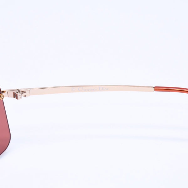 Very Good Condition Christian Dior MINI MOTARD Rimless Sunglasses Eyewear 36C Size 125 Red Gold Used 4a005005