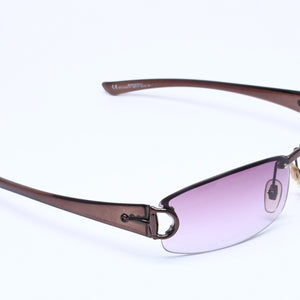 GUCCI グッチ ハーフリム サングラス アイウェア GG2743/F/S BKPYT サイズ62□15 130 ホースビット クリアブラウン 美品 中古 4a005105