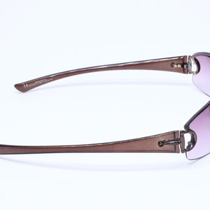GUCCI グッチ ハーフリム サングラス アイウェア GG2743/F/S BKPYT サイズ62□15 130 ホースビット クリアブラウン 美品 中古 4a005105
