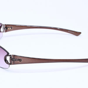 GUCCI グッチ ハーフリム サングラス アイウェア GG2743/F/S BKPYT サイズ62□15 130 ホースビット クリアブラウン 美品 中古 4a005105