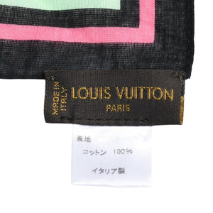 LOUIS VUITTON ルイヴィトン ハンカチ スカーフ マルチカラー アイラブモノグラム 村上隆 ブラック M71916 美品 中古 4a005020