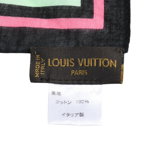 LOUIS VUITTON ルイヴィトン ハンカチ スカーフ マルチカラー アイラブモノグラム 村上隆 ブラック M71916 美品 中古 4a005020