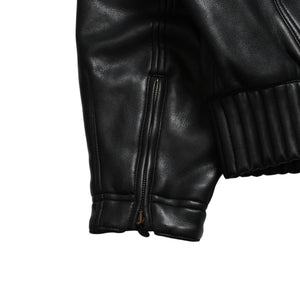 VERSACE SPORT Faux leather footed jacket 303135 Black Red check stripe pattern 46 size Gold hardware Good condition Used 4a005004